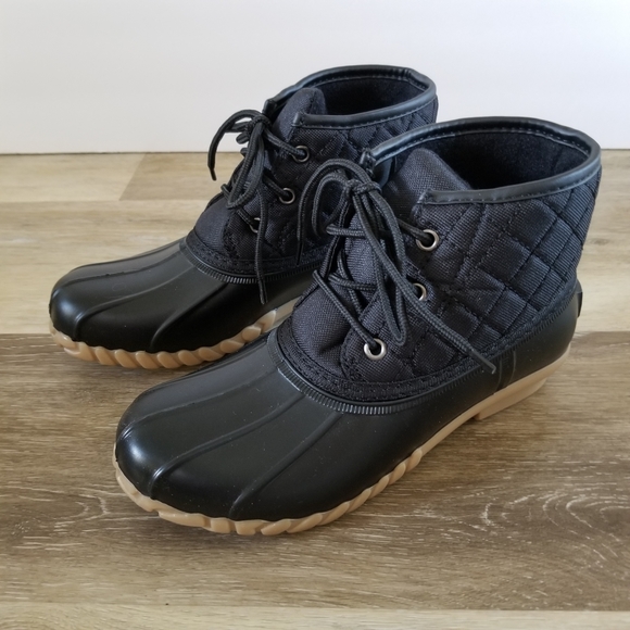 St. John's Bay Shoes St Johns Bay Black Denton Duck Flat Heel Rain